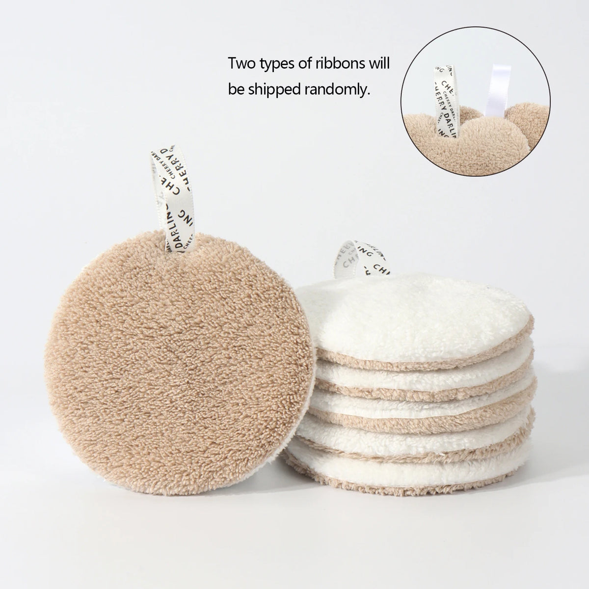 80 Round Absorbent Face Wash Pads 6Pcs, Machine Washable, Reusable Makeup Remover Tool, Suitable for All Skin Types