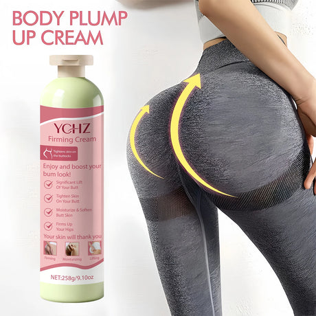 Firming Butt Cream - Hypoallergenic Firming and Moisturizing Body Cream with Collagen, Ceramide, Hyaluronic Acid, and Elastin - Lactose-Free, Firming Effect, 258g