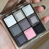 Punk Smoked Black Gray 9 Color Eyeshadow Makeup Palette Dark Color Pressed Glitter for Eyes Shadow Pigment Powder Cosmetics