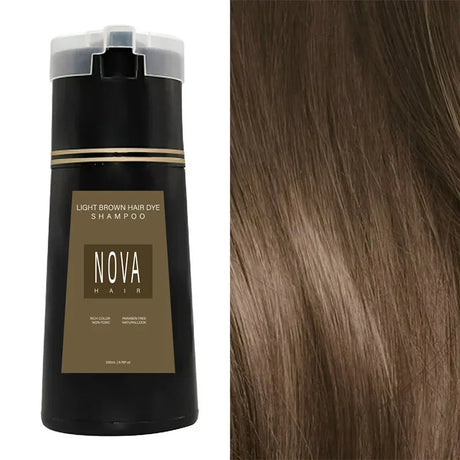 200ml Nova Hair Dye Shampoo 3-in-1 Hair Coloring Shampoo Instant Dye Shampoo Men Women Natural Fast White Hair Dyed Black Hair