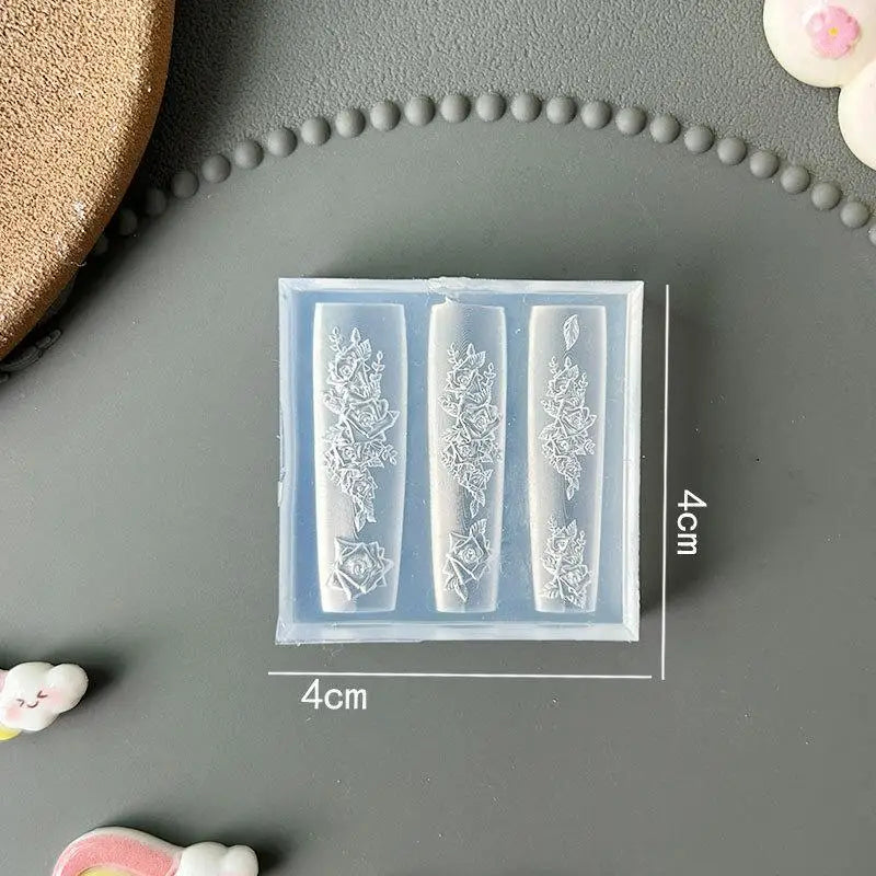 〔CC55〕3D Fruit Silicone Nail Mold Sweet Flower Petals Fairy Nails Templates DIY Nail Art Decor Manicure Template For Nail Charms
