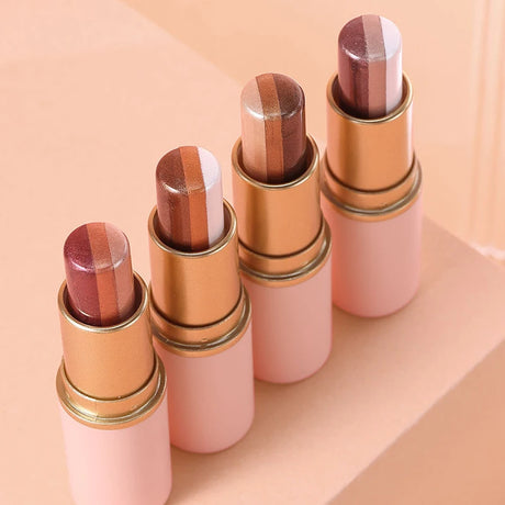 Three-color Eyeshadow Pen Highlighting Stick Waterproof Easy-to-Use Glitter Pearl Eyeshadow Stick Shimmer One-Swipe Eyes Makeup