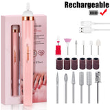 YIKOOLIN Portable Nail File Care Electric Nail Drill with 4 Speeds Cuticle Trimmer Battery Operated Manicure and Pedicure Tools