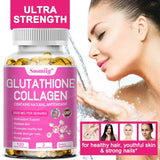 Collagen with Glutathione, Advanced Hydrolyzed Formula for Optimal Absorption, Skin, Hair, Nails & Joints, Natural Antioxidant Supplements
