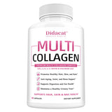 Multi Collagen Capsules Type I II III V X, Anti-Aging Supports Radiant Skin, Strong Hair Nails, Joint Cartilage & Bone Health