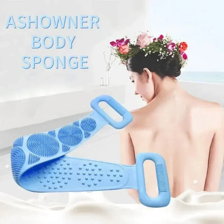 1PCS Silicone Bath Scrubber Soft Exfoliating Back Massage Shower Brush Body Wash Removal Tool for Bathroom