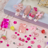 12Grids/Box 3D Mixed Bowknot Pearl Heart Nail Charms Flatback Resin Flower,Star,Moon Nail Rhinestones DIY Nail Art Decorations &