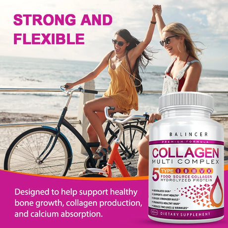 Multi Collagen Supplement - Skin Care Capsules, Firming Skin, Promoting Hair and Nail Growth, Anti-oxidant