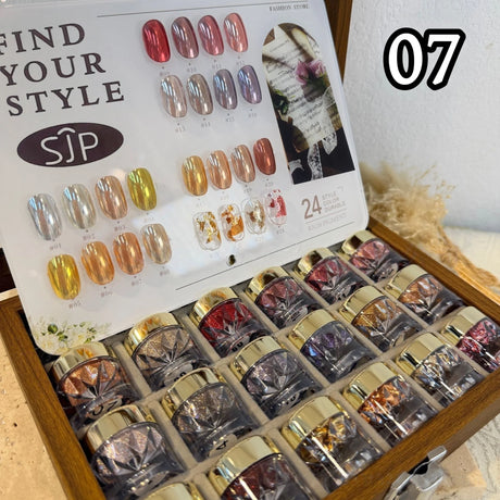 High-End Nail Art Set, 24 Colors Moonlight Mirror Powder Kit, Ultra-Fine Glitter, Japanese Style, Perfect for All Occasions