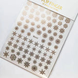 Sliver Bronzing 3D Christmas Nail Art Decoration Sticker Sparkly White Colorful Glitter Geometry Snowflake Winter Slider Foil