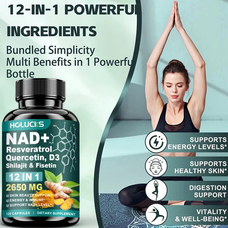 NAD Supplements, Enhances Cellular Vitality, Promotes Cell Repair, Anti-Aging, Boosts Energy and Focus