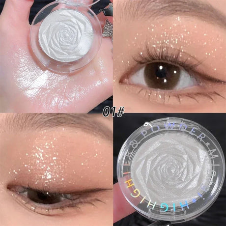 3D Rose Highlighter Makeup Palette Face Contour Bronzer Shimmer Luxury High Gloss Crystal Brighting Korean Illuminator Makeup