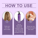 Purple Shampoo, Long-Lasting Color Care, Daily Nourishing, Smooth and Moisturizing Hair, Purple Shampoo