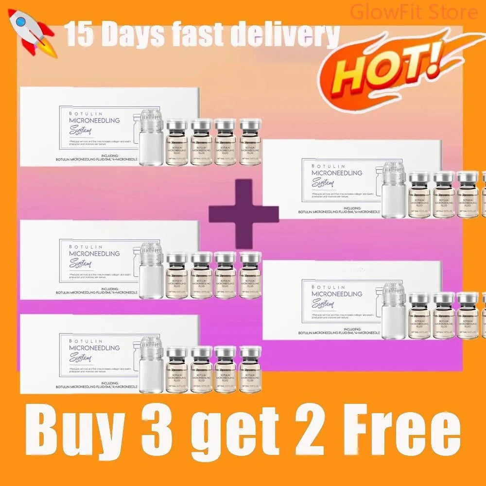 Korean Anti-Aging Microcrystalline Essence Kit with Facial Roller Tool 4*5ML Skin Renewal Facial Skincare