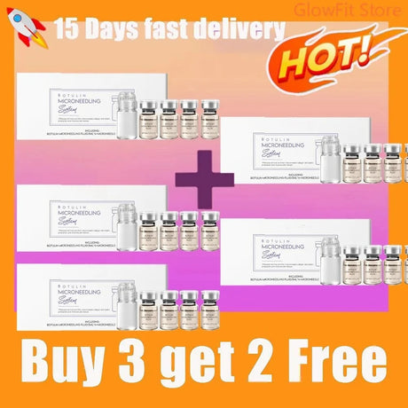 Korean Anti-Aging Microcrystalline Essence Kit with Facial Roller Tool 4*5ML Skin Renewal Facial Skincare