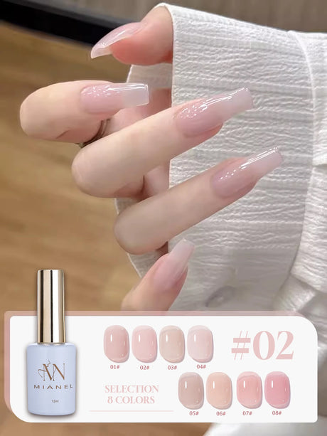 MIANEL 10ML Pure Desire Blush Jelly Gel Nail Polish 2026 New Ice Clear Nude Clear Nail Polish Pink Nails 1-9pcs