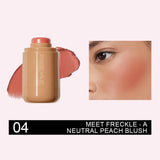 Pocket Matte Blush Stick Long Lasting Non-Sticky Lip & Cheek Tint Natural Nude Brightening Contour Rouge