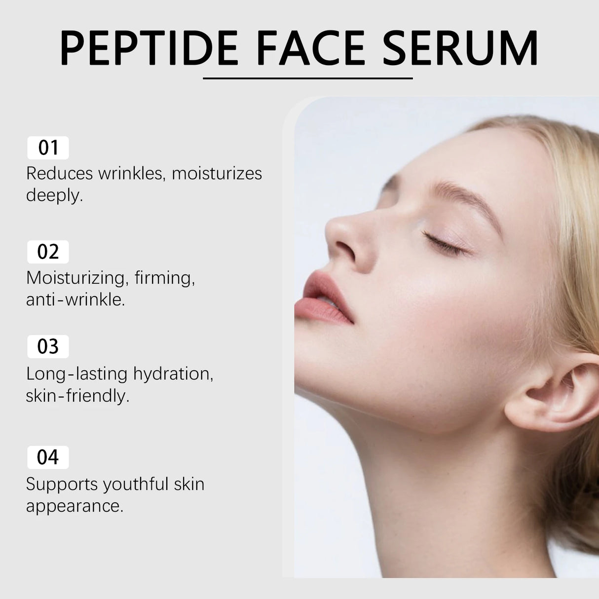Korean SkinCare Copper Peptide Facial Serum Hyaluronic Acid Collagen Hydrating Lightweight Moisturizing Wrinkle Smoothing
