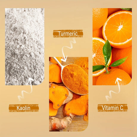 Vitamin C Exfoliating facial mask Turmeric Exfoliating facial mask Improve Pore Deep Cleaning facial mask   Apply facial mask