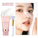 Collagen Facial Mask And Brush Set Rejuvenates Moisturizes Brightens Skin For Glowing Elasticity Korean Face Care Treatment