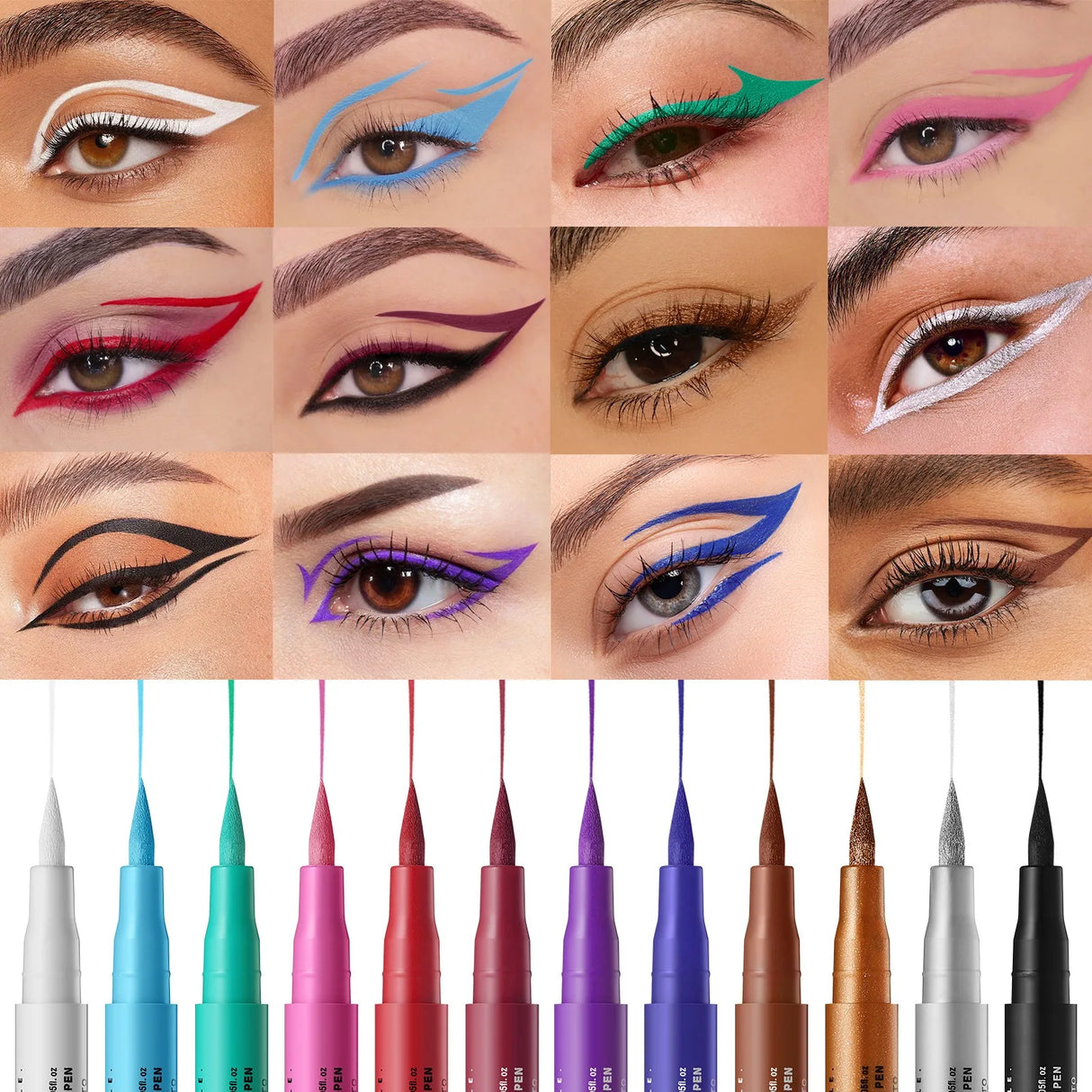 Waterproof Eyeliner Long Lasting Pencil Colourful Pigment Blue Black White Color Gel Eye Liner Pen Makeup Eye Beauty Cosmetics