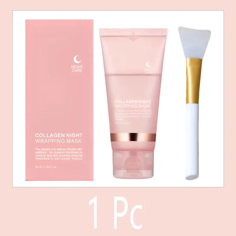 Collagen Facial Mask And Brush Set Rejuvenates Moisturizes Brightens Skin For Glowing Elasticity Korean Face Care Treatment