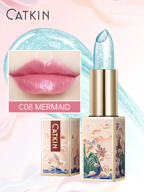 CATKIN Tinted Lip Balm Color Changing Lipstick Ultra Hydrating Natural Lip Moistrurizer with Vitamin E Nourishing For Cracked &