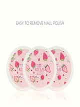 32pcs/Box Strawberry Nail Polish Remover Pads, Soft Absorbable Wipes for Easy Manicure & Pedicure Care