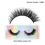 LEHUAMAO 12mm-15mm Short Natural 3D Mink Lashes Fluffy Wispy False Eyelashes 100% Cruelty Free Eyelash Extensio Face Makeup