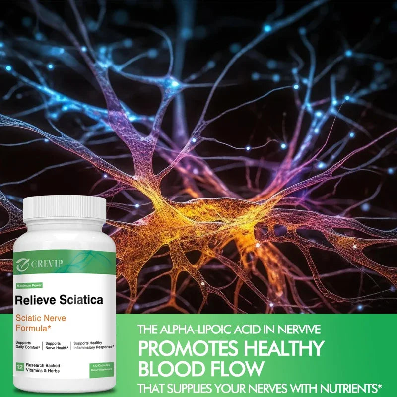 Sciatic Nerve Health Support - Helps Relieve Joint Pain Supports Daily Nervous System, Bone & Nerve Health Balances Inflammation
