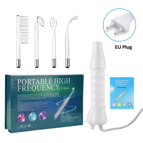 4-in-1 Portable Handheld Electric Neon Wand for Face Skin Beauty High Frequency Facial Therapy Tool for Acne Treatment