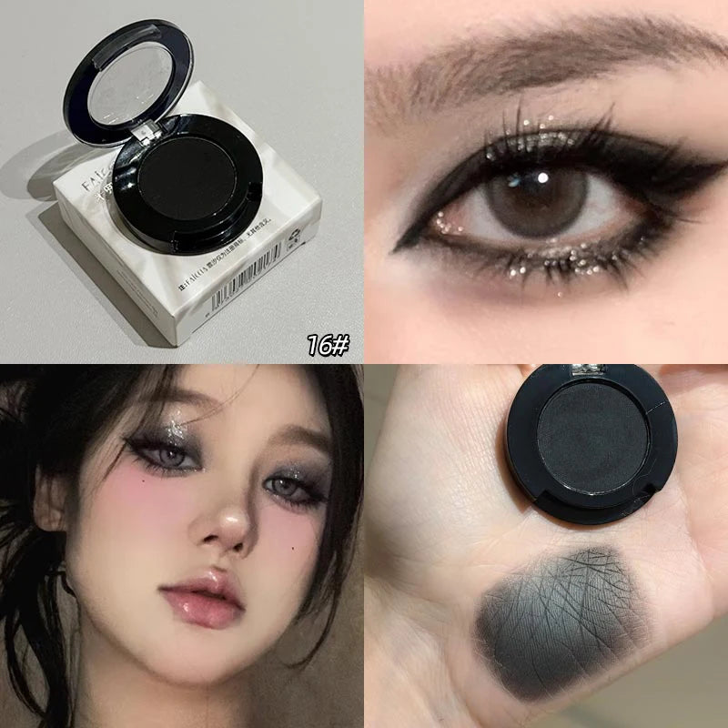 Single Klein Blue Smoked Blue Eye Shadow Palette Gothic Red Pigments Smoked Eye Makeup White Lying Silkworm Eyeshadow Eyeliner