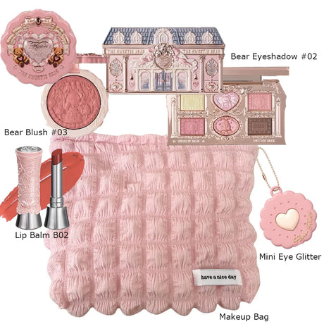 Flower Knows Strawberry Cupid Collection Makeup Kit Full Professional Face Palette Blush Eyeshadow Lip Cream Solid Perfume Sets