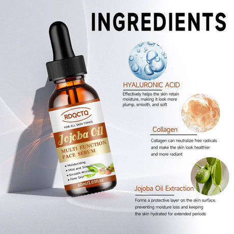 RDQCTQ Jojoba Oil Vitamin E Essential Oil Wrinkles，Brightens and Tightens the Skin, Moisturizes and Reduces Dullness 4In1 Skin
