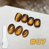 WS 10ML Sunlight Cat Eye Gel Nail Polish Autumn Winter Whitening Wine Red Color Light Sunset Glow Cat Eye Glass Beads Nail Atr