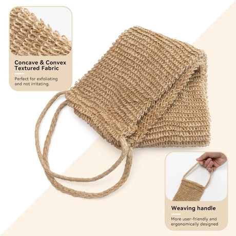 Exfoliating Back Scrubber, Shower Bath Towel Strap with Handle
