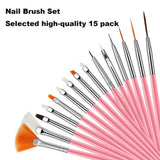 15pcs Fine Detail Paint Brush Set - Miniature Paint Brush for Detailing & Art Painting - Acrylic,Watercolor,Nail Art & Tools
