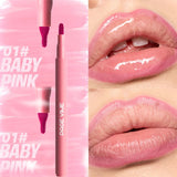 Plush Lip Brush Head Cherry Red Lip Liner Lip Contour Tint Lipstick Pencil Waterproof Velvet Brown Matte Lipliner Pencil Makeup