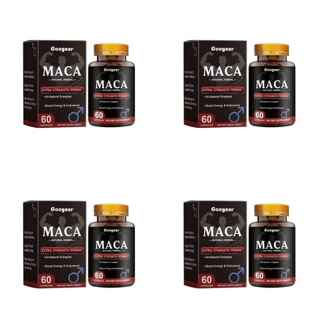 Googeer Maca Capsules with Maca Panax Ginseng and Ashwagandha Supports Energy and Endurance 60 Capsules