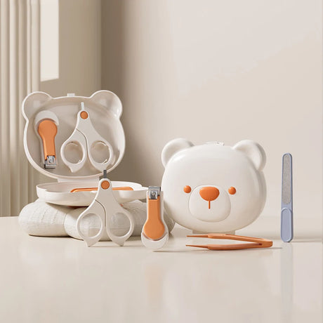 Children Manicure Kit Baby Nail Scissor Baby Nail Care Tool Set Kid Safe Portable Nail Clipper Trimmer File Tweezer with Box