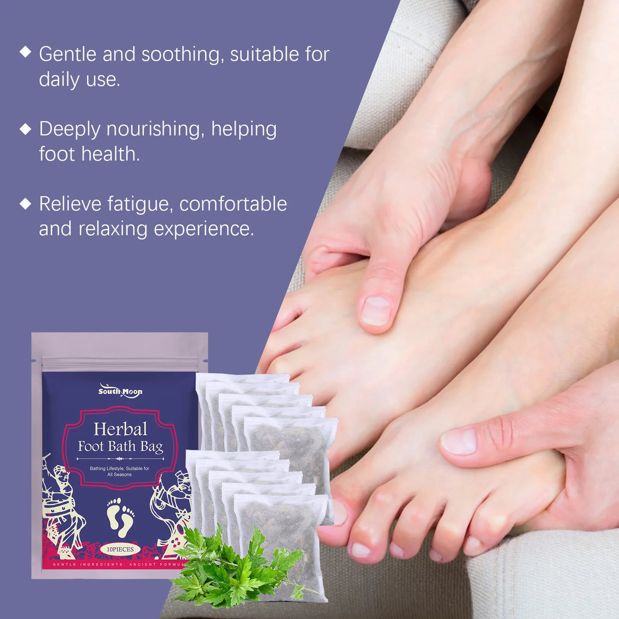 Herbal Foot Soak Sachet Body Detox Relieve Fatigue Promotes Relaxation Deep Cleansing Refreshing Improve Sleep Mugwort Foot Soak