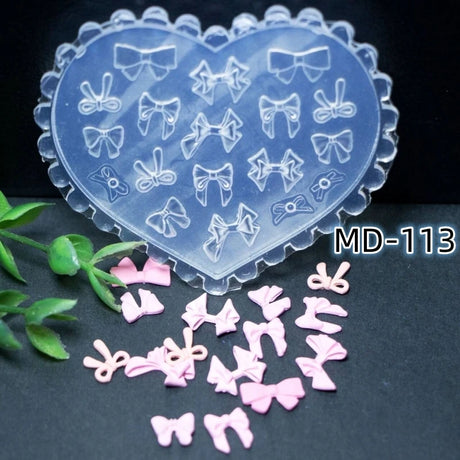 1Pcs 3D Silicone Nail Art Mold Reusable INS Fashion Versatile Camellia Bow Kawaii Butterfly DIY Party Nail Decoration Art