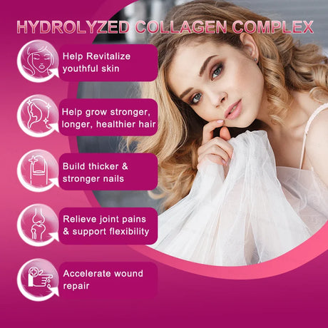 Hydrolyzed Collagen -  Antioxidant for Hair, Skin, Nail, Bones, Joint Health Support - with Vitamin C, Biotin