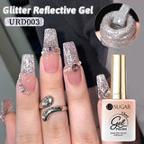 UR SUGAR 15ml Chameleon Pink Purple Reflective Gel Nail Polish Glitter Gorgeous Semi Permanent Soak Off UV Gel For Nail Art