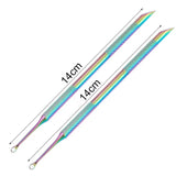 Nail Circle Beveled Head Stainless Steel Cuticle Pusher Nail Art Sanding Tablet Manicure Sticks Tool for Salon Nails Accessories