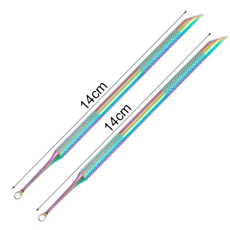Nail Circle Beveled Head Stainless Steel Cuticle Pusher Nail Art Sanding Tablet Manicure Sticks Tool for Salon Nails Accessories