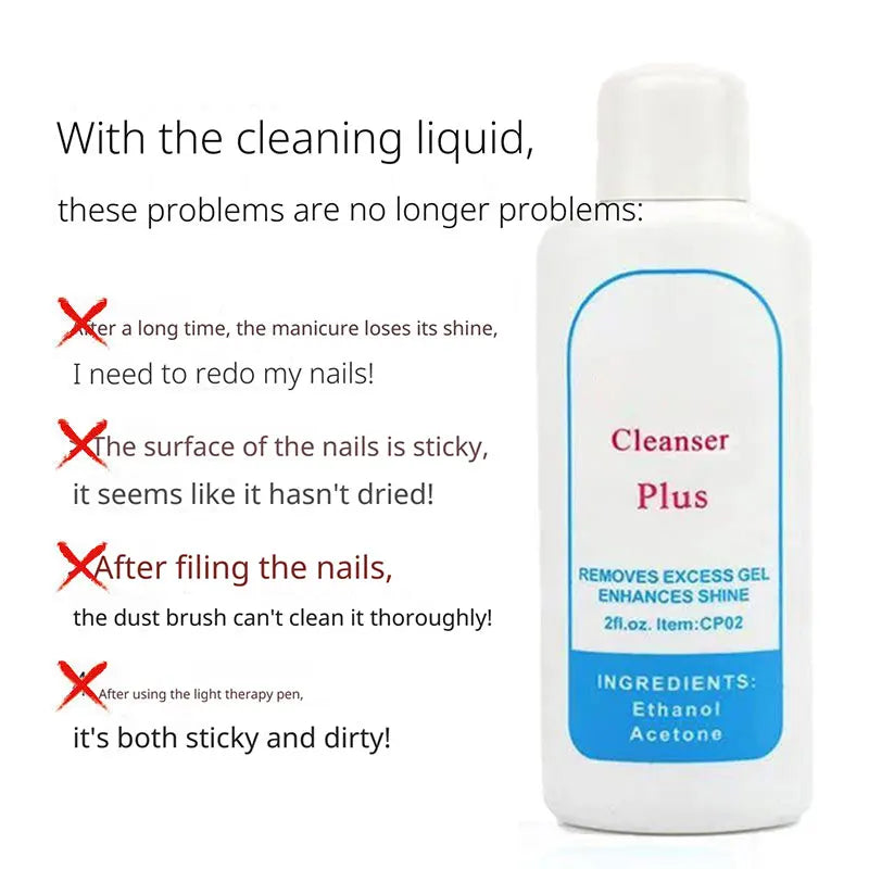 1 PC Gel Polish Remover Cleanser Plus Finger Nail tip Cleaning Liquid 60ml Nail art Cleaner