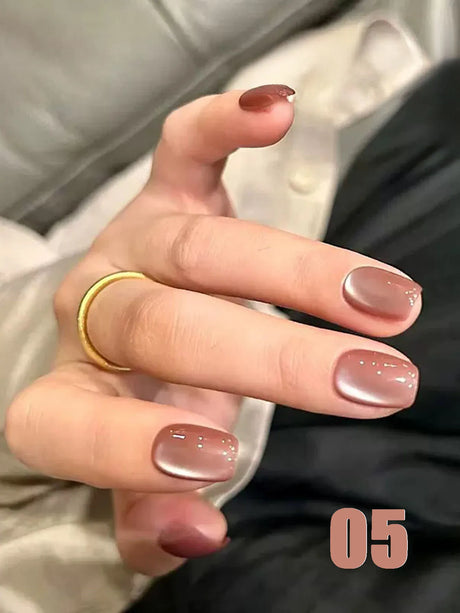 12ml 1-21pcs Brown Gold Cat Eye Gel Nail Polish Hot Selling Winter Whitening Magnet Gel Polish Gold Nails Nail Supplies Nail Art