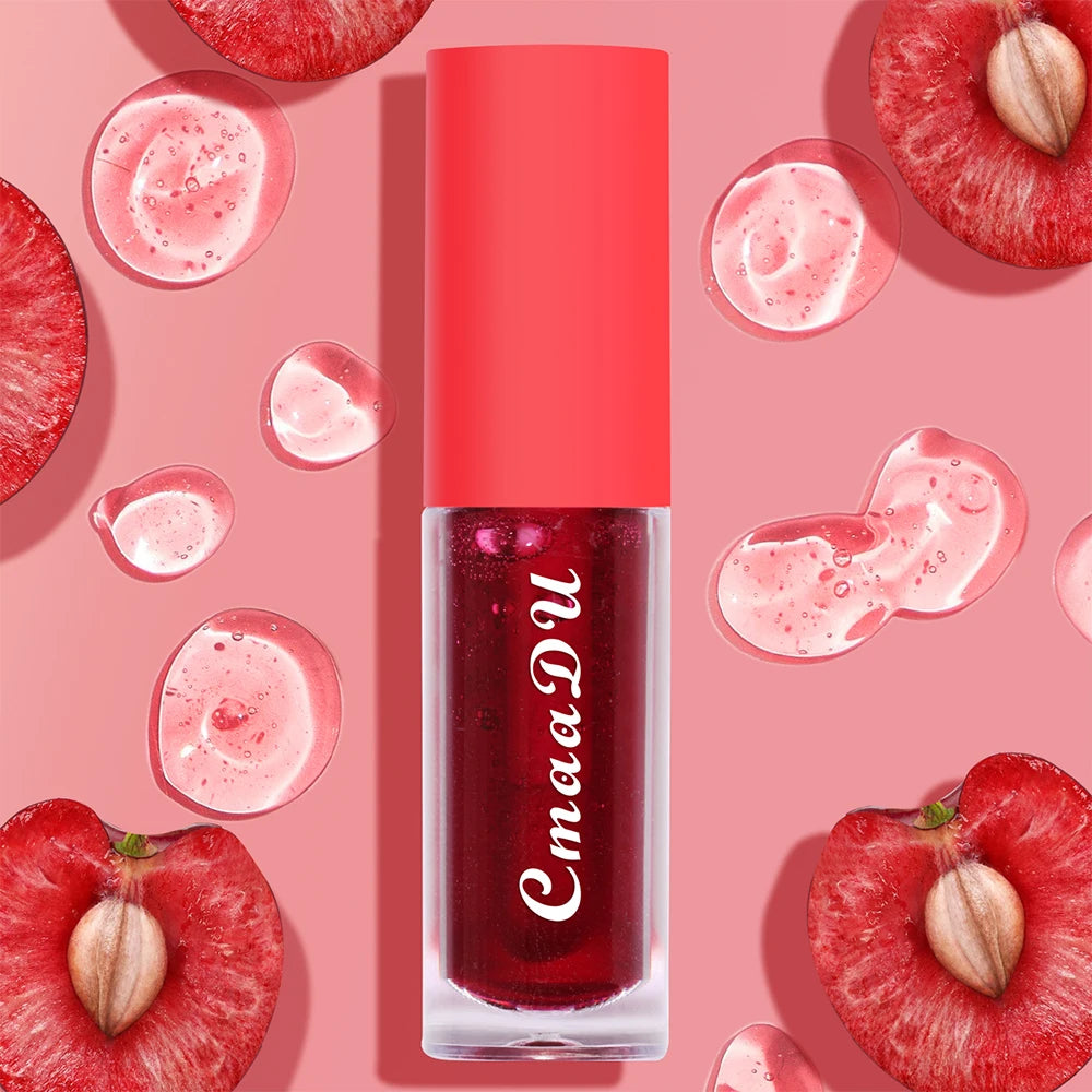 CmaaDu 1 Pcs Moisturizing Hydrating Lip Gloss Lipstick Cherry Flavor Fruit Anti-cracking Long-lasting Waterproof Lip Glaze Red