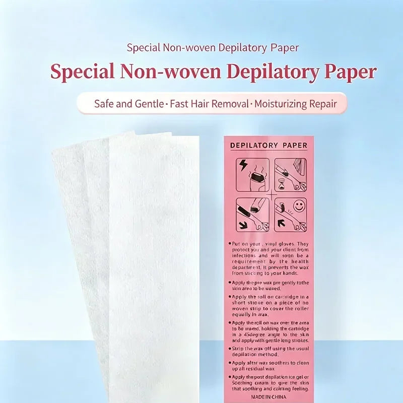 100pcs /1pack Removal Nonwoven Body Cloth Hair Remove Wax Paper Rolls High Quality Hair Removal Epilator Wax Strip Paper